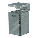 Poubelle murale carrée avec toit, 40 litres, l. 310 x H 440 mm, galvanisé
