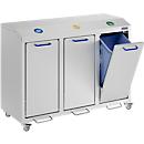 Poubelle pour tri sélectif G-collect X 2001, L 1070 x l. 490 x H 800 mm, triple