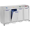 Poubelle pour tri sélectif G®-collect X 2001, L 1420 x l. 490 x H 800 mm, 4 bacs