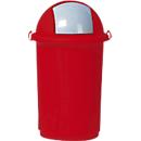 Poubelle pour tri sélectif, plastique, rouge