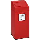 Poubelle pour tri sélectif VAR, volume 45 L, rouge