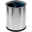 Poubelle Probbax, capacité 13 l, 2 seaux intérieurs amovibles, sans couvercle, Ø 245 x L 560 x H 300 mm, inox, couleur inox