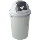 Poubelle Push avec couvercle et clapet basculant, 47 litres, gris