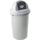 Poubelle Push avec couvercle et clapet basculant, 90 litres, gris