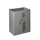 Poubelle rectangulaire PIVO, pour support mural, 24 litres, L 197 x H 400 mm, revêtement époxy, gris manganèse