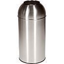 Poubelle ronde en inox Orgavente, 40 litres, Ø 380 x H 740 mm, pour l'intérieur, couvercle inox