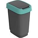 Poubelle Rotho TWIST, 10 l, 2 ouvertures possibles, plastique, vert