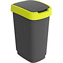 Poubelle Rotho TWIST, 25 l, 2 ouvertures possibles, plastique, vert citron