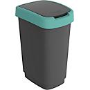 Poubelle Rotho TWIST, 25 l, 2 ouvertures possibles, plastique, vert