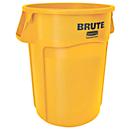 Poubelle rubbermaid Brute, 166,5 l, ronde, anti-UV, L 612 x l 717 x H 796 mm, polyéthylène, jaune