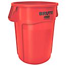 Poubelle rubbermaid Brute, 166,5 l, ronde, anti-UV, L 612 x l 717 x H 796 mm, polyéthylène, rouge