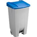 Poubelle Sunware Basic, 120 l, avec pédale &amp; roues, couvercle rabattable bleu