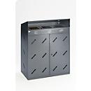 Poubelles de tri sélectif VAR, triple, argent antique