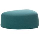 Pouf GOGO Leyform, moyen, ovale, L 980 x P 910 x H 390 mm, avec patins, revêtement en tissu, pétrole