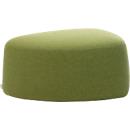 Pouf GOGO Leyform, moyen, ovale, L 980 x P 910 x H 390 mm, avec patins, revêtement en tissu vert clair