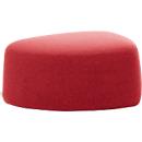 Pouf GOGO Leyform, moyen, ovale, L 980 x P 910 x H 440 mm, avec patins, revêtement en tissu, rouge