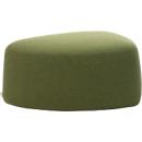 Pouf GOGO Leyform, moyen, ovale, L 980 x P 910 x H 440 mm, avec patins, revêtement en tissu, vert mousse