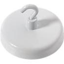 Power magnet with hook, Ø 36 mm, adhesive force 10 kg, white, 5 pieces