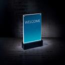 Premium table sign holder A5: stylish design, dimensions 159 x 254 x 46 mm