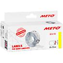 Prijsetiketten METO®, voor 1-regelige prijsetiketten, permanente kleefstof, golvende rand, B 22 x H 12 mm, FSC® papier, wit, 6 rollen met 1000 stuks