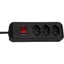 Prise multiple brennenstuhl® cleverLINE, 3x, jusqu'à 2300 W, avec interrupteur éclairé, IP20, longueur du câble 1,5 m, plastique, noir