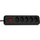 Prise multiple brennenstuhl® cleverLINE, 5x, jusqu'à 2300 W, avec interrupteur éclairé, IP20, longueur du câble 1,5 m, plastique, noir
