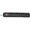 Prise multiple brennenstuhl® cleverLINE, 9x, jusqu'à 2300 W, avec interrupteur éclairé, IP20, longueur du câble 2 m, plastique, noir