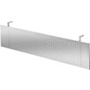 Privacy screen for desks, metal, perforated, silver coloured stove enamel finish, W 1600 mm
