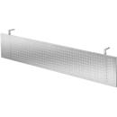 Privacy screen for desks, metal, perforated, silver coloured stove enamel finish, W 1800 mm