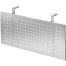 Privacy screen for desks, metal, perforated, silver coloured stove enamel finish, W 800 mm