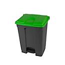 Probbax pedaalemmer, inhoud 70 l, met deksel, L 495 x B 412 x H 673 mm, kunststof, groen-donkergrijs