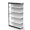 PROGRESS 2000 stalen bureaustelling, met achterwand, B 1000 x D 400 x H 2250 mm, frame zwart