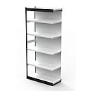 PROGRESS 2000 stalen bureaustelling, met achterwand, B 750 x D 400 x H 2250 mm, frame zwart