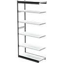 PROGRESS 2000 steel shelving unit, shelf module, without rear wall, H 2250 x W 1000 x D 300 mm, frame black