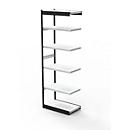 PROGRESS 2000 steel shelving unit, shelf module, without rear wall, H 2250 x W 750 x D 300 mm, frame black