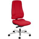 Prosedia Bürostuhl LEANOS V ERGO, Synchronmechanik, ohne Armlehnen, ergonomische Rückenlehne, rot/alupoliert
