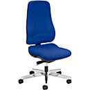 Prosedia bureaustoel LEANOS V ERGO, synchroonmechanisme, zonder armleuningen, ergonomische rugleuning, blauw/aluminium gepolijst