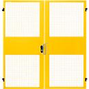 Puertas batientes de dos hojas, para sistema de paredes separadoras, An 2000 x Al 2070 mm, amarillo