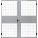 Puertas batientes de dos hojas, para sistema de paredes separadoras, An 2000 x Al 2070 mm, plateado claro