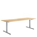 Puesto para trabajo sentado/de pie, mesa de manivela Multiflex, ajustable en altura, An 1600 mm, ac. arce/alu. bl.
