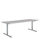 Puesto para trabajo sentado/de pie, mesa de manivela Multiflex, ajustable en altura, An 1600 mm, gris lum./alu. bl.