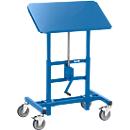 Pupitre d'atelier, mobile, hauteur ajustable par manivelle, plateforme inclinable