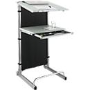 Pupitre HIGH POINT, structure en tubulure d'acier, 2 tablettes, l 600 x P 600 x H 1190 mm