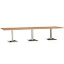 Quandos 3-segment meeting table, with Netbox, W 3500 x D 1000 mm, cherry wood Romana
