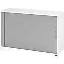 Querrollladenschrank Breno, 2 OH, abschließbar, stapelbar, B 1200 x T 400 x H 748 mm, Spanplatte, weiß