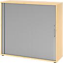 Querrollladenschrank Breno, 3 OH, abschließbar, stapelbar, B 1200 x T 400 x H 1100 mm, Spanplatte, Ahorn
