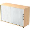 Querrollladenschrank TARVIS, 2 Ordnerhöhen, B 1200 x T 400 x H 825 mm, abschließ- & stapelbar, Ahorn-Dekor/alusilber
