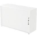 Querrollladenschrank TARVIS, 2 Ordnerhöhen, B 1200 x T 400 x H 825 mm, abschließ- & stapelbar, weiß/weiß