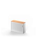 Querrollladenschrank TETRIS SOLID, 2 OH, B 1200 x H 818 mm, mit Boden, Buche/weißalu