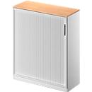 Querrollladenschrank TETRIS SOLID, 3 OH, B 1000 mm, inkl. 19 mm Abdeckplatte, Buche-Dekor/weißalu/weißalu